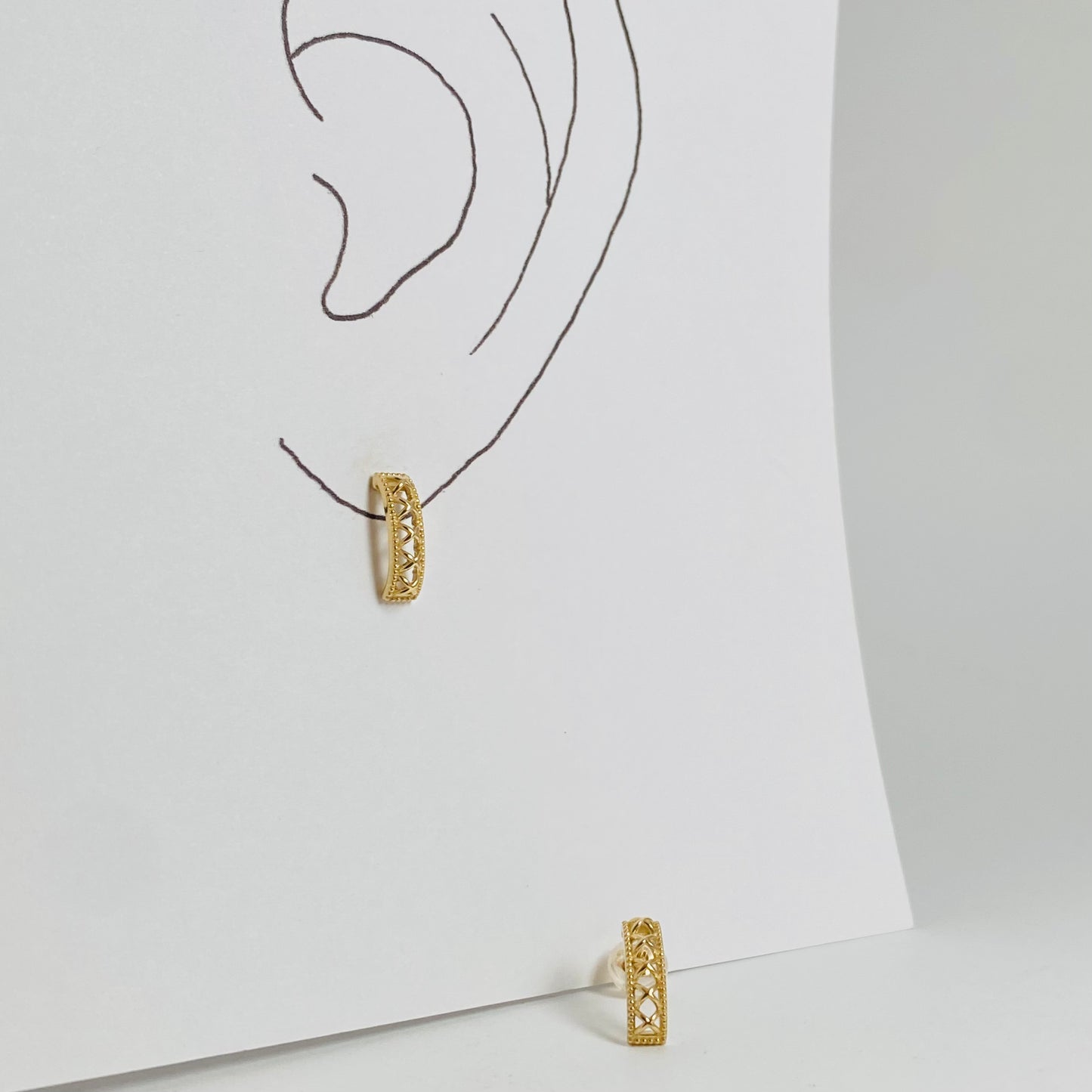 K10イエローゴールド地金ピアス