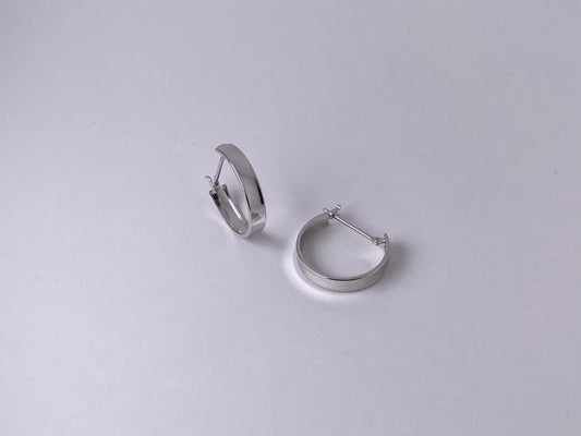 K10ホワイトゴールド地金フープピアス