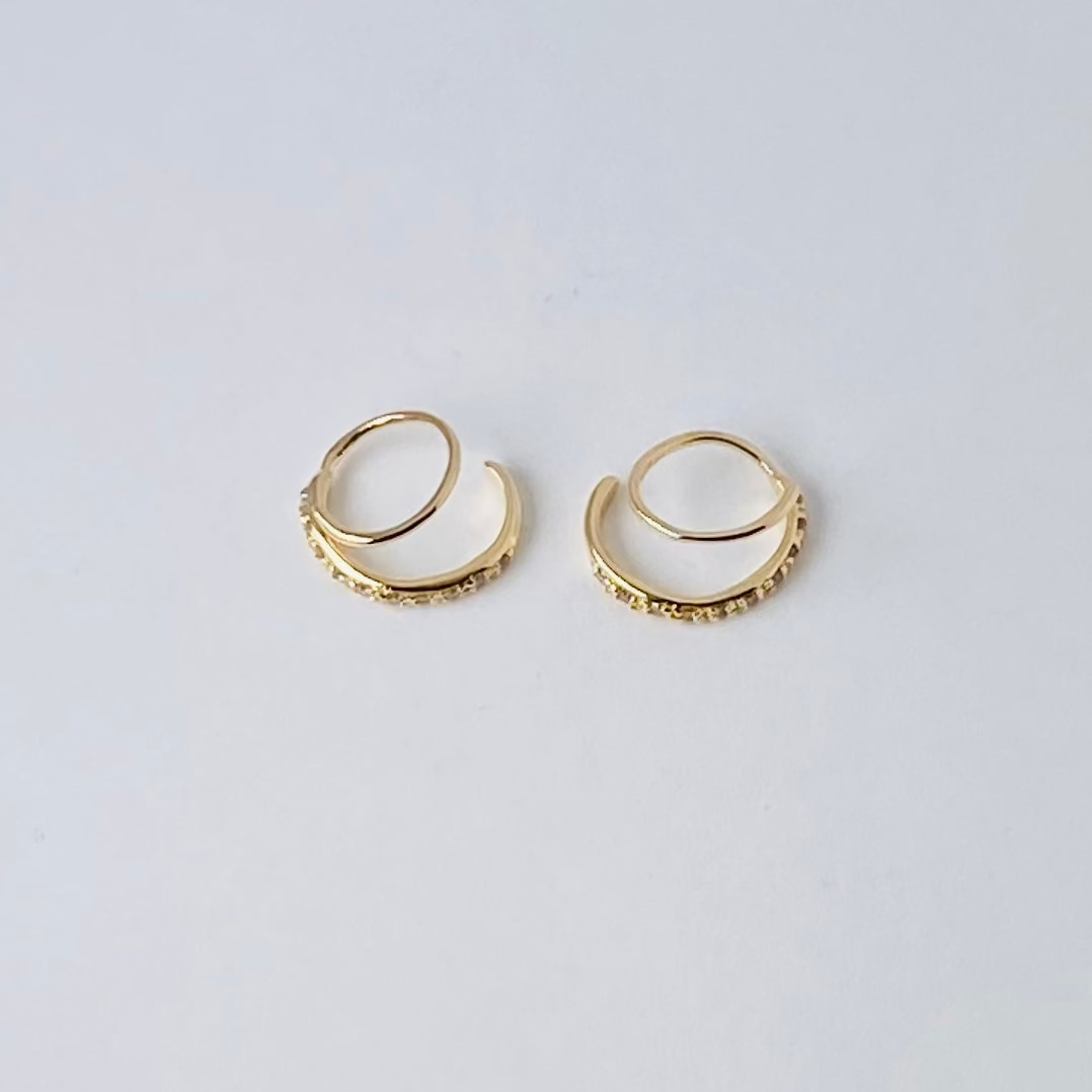 K10イエローゴールド ダイヤモンド0.08ctピアス