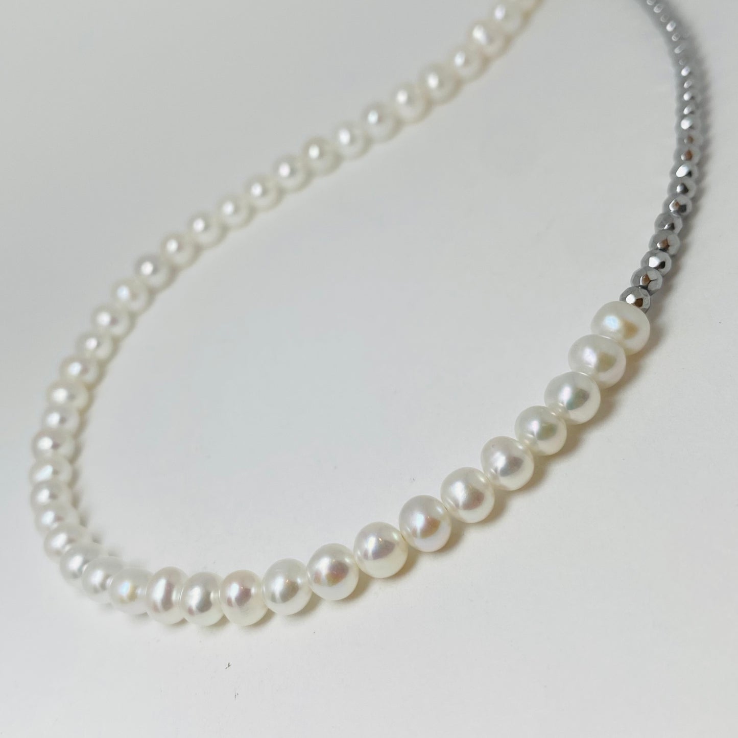 SV淡水パール･ヘマタイトネックレス