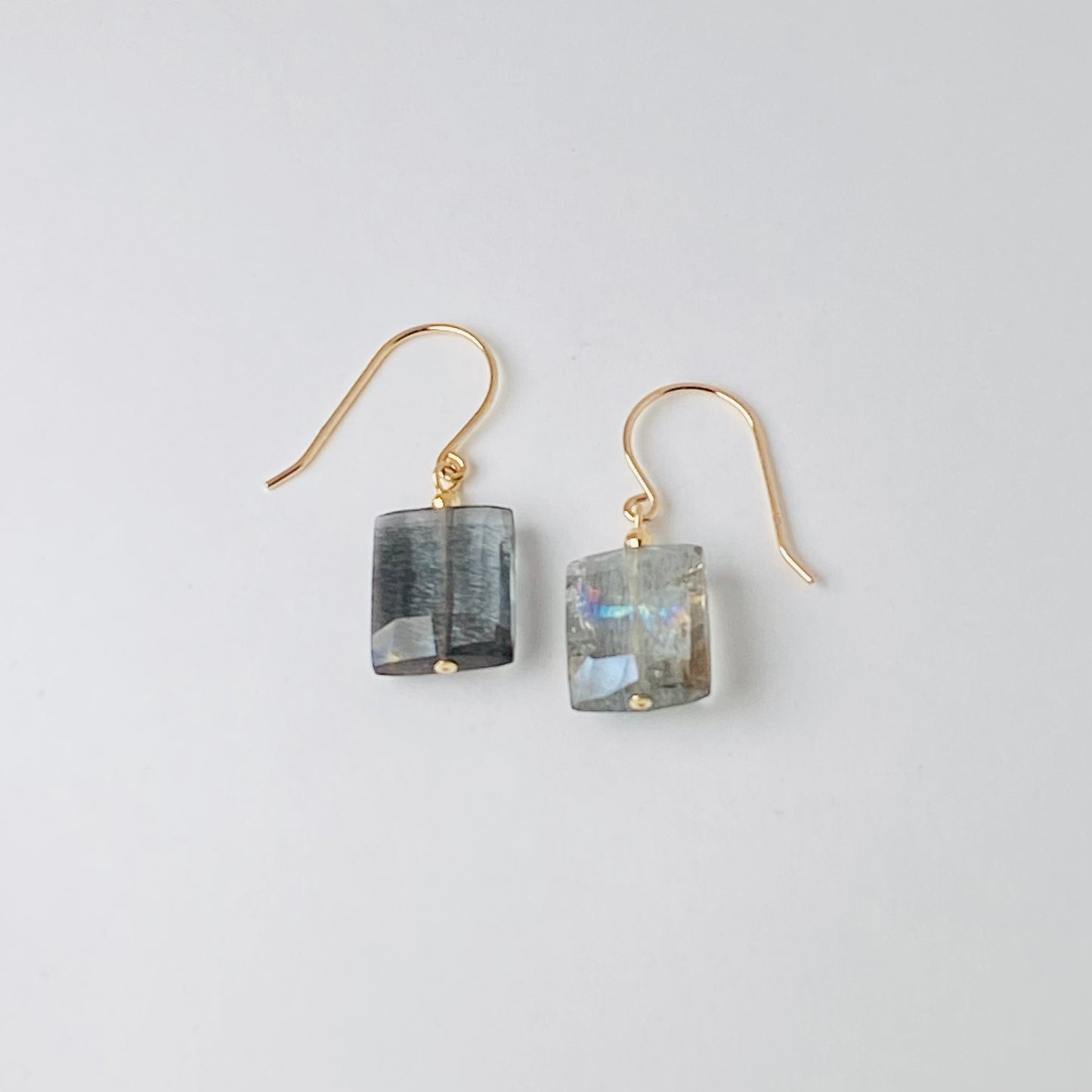 K10イエローゴールド モスアクアマリンピアス