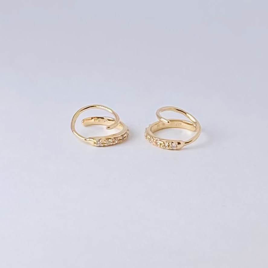 K10イエローゴールド ダイヤモンド0.08ctピアス