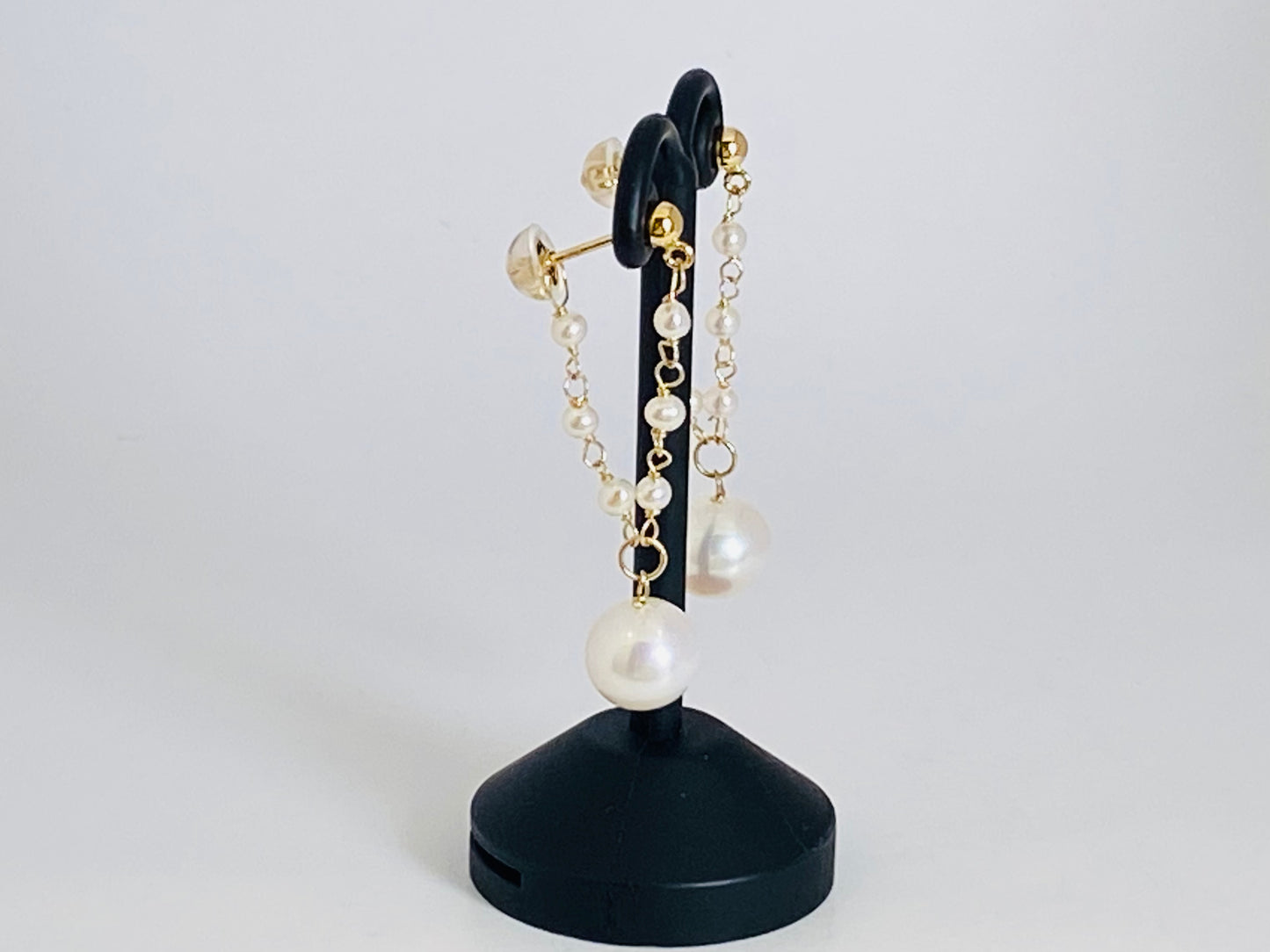 K18イエローゴールド　淡水パールピアス