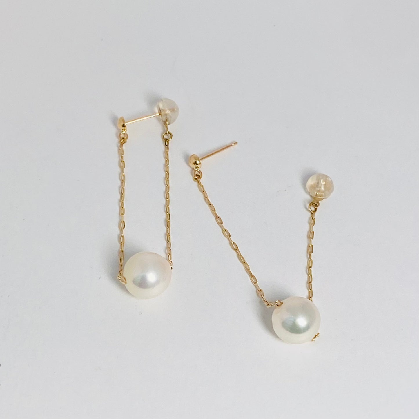 K10イエローゴールド あこや真珠8㎜ピアス