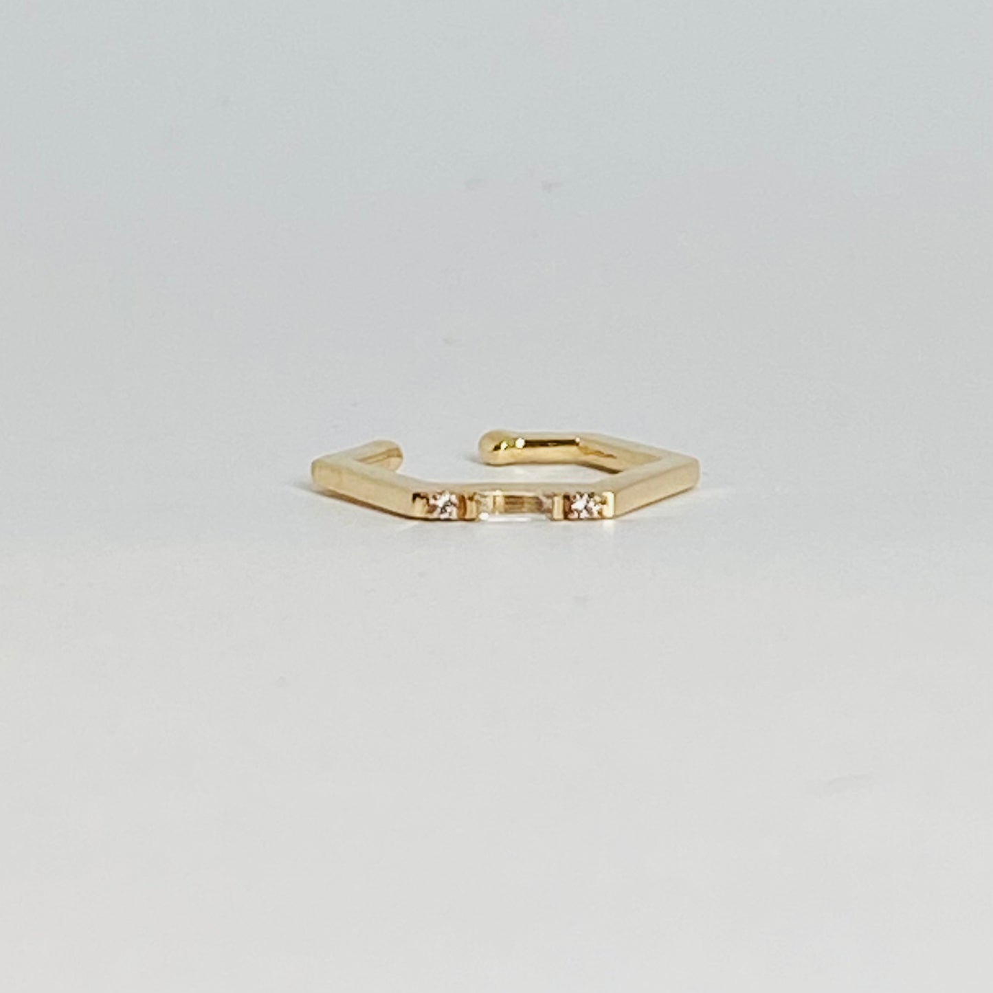 K10イエローゴールドホワイトトパーズカフ