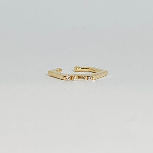 K10イエローゴールドホワイトトパーズカフ