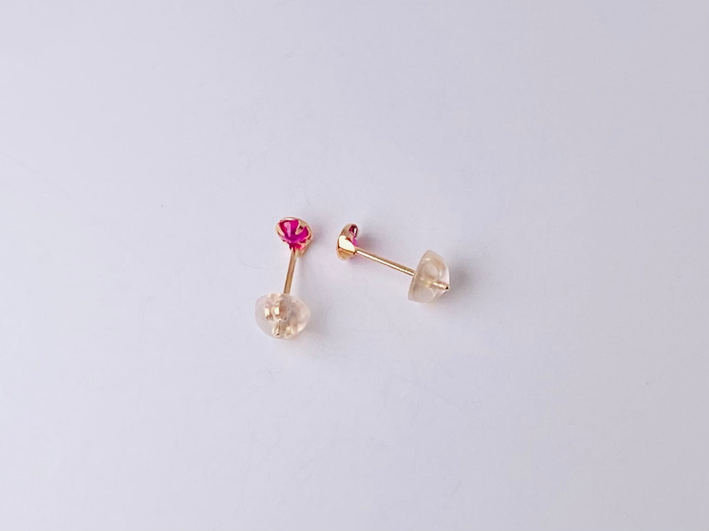 K10イエローゴールド ルビーピアス