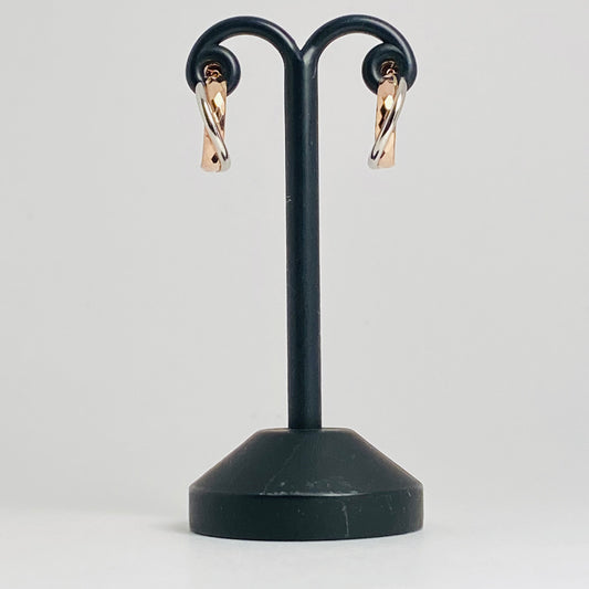 K10ピンクゴールド/プラチナ　2カラー地金ピアス