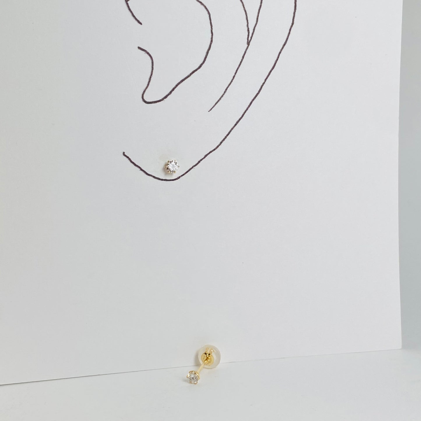 K18イエローゴールド ダイヤモンド0.12ctピアス