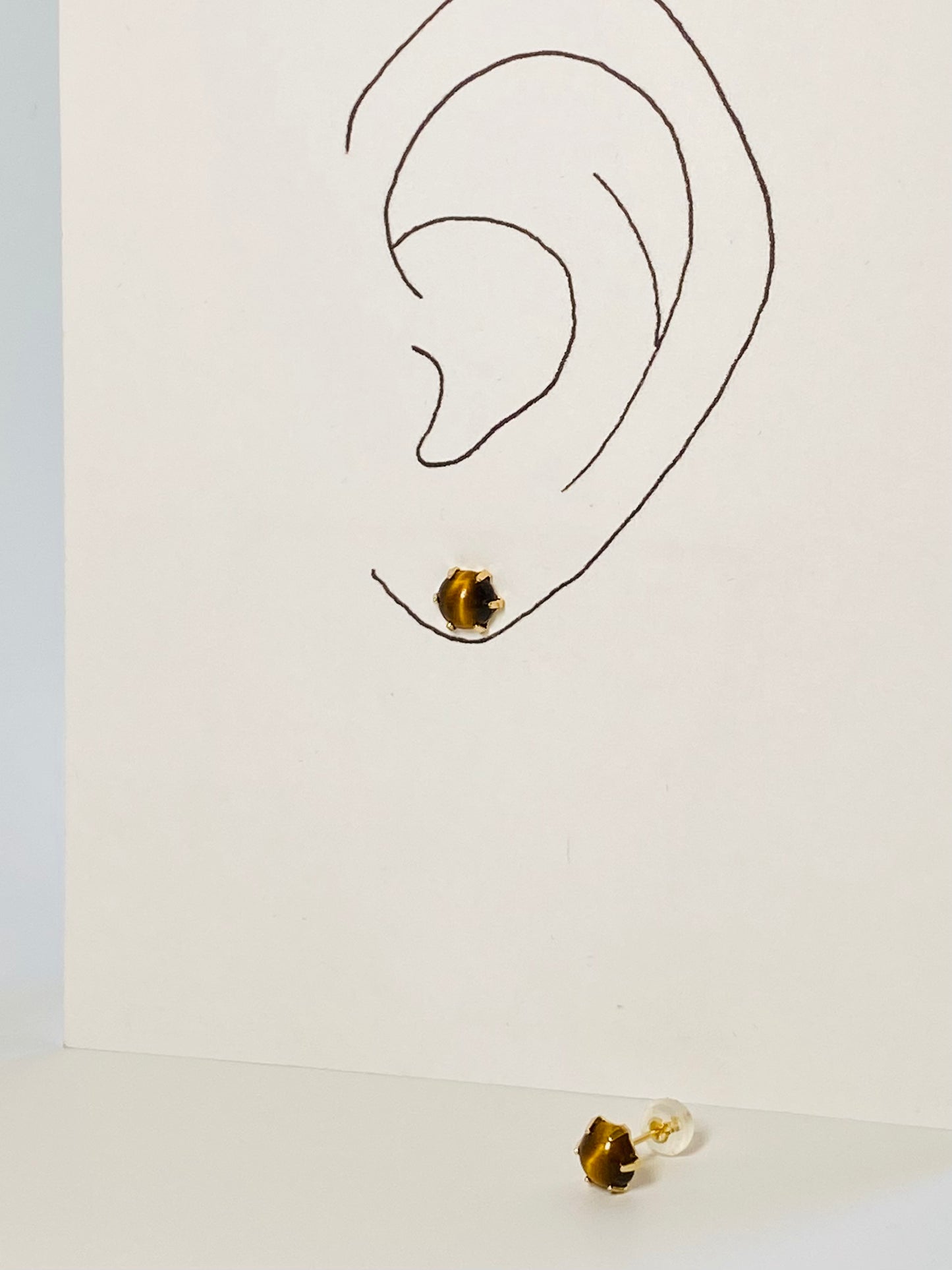 K18イエローゴールド タイガーアイピアス