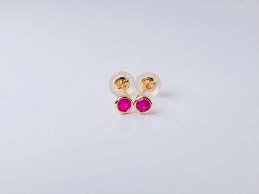 K10イエローゴールド ルビーピアス