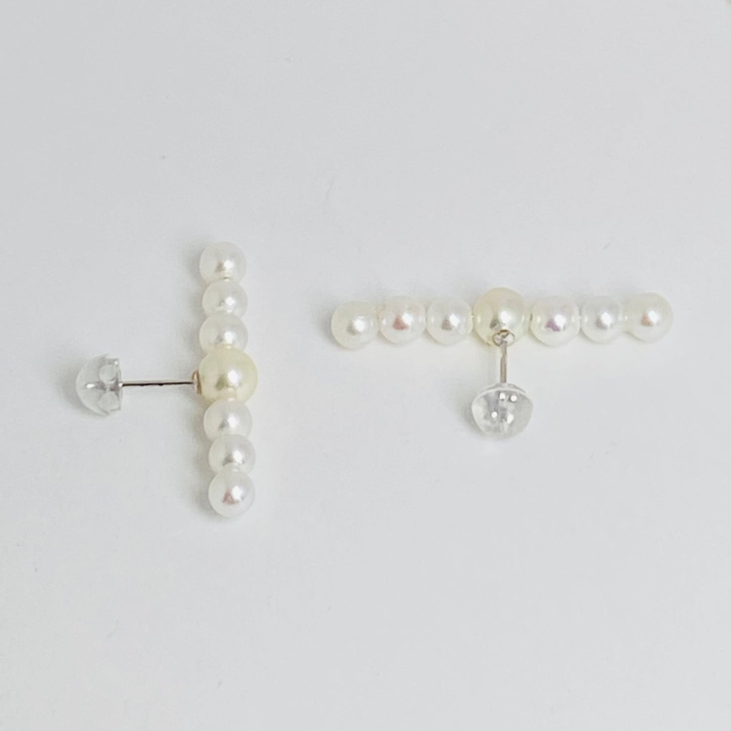 K14ホワイトゴールドあこやパールピアス