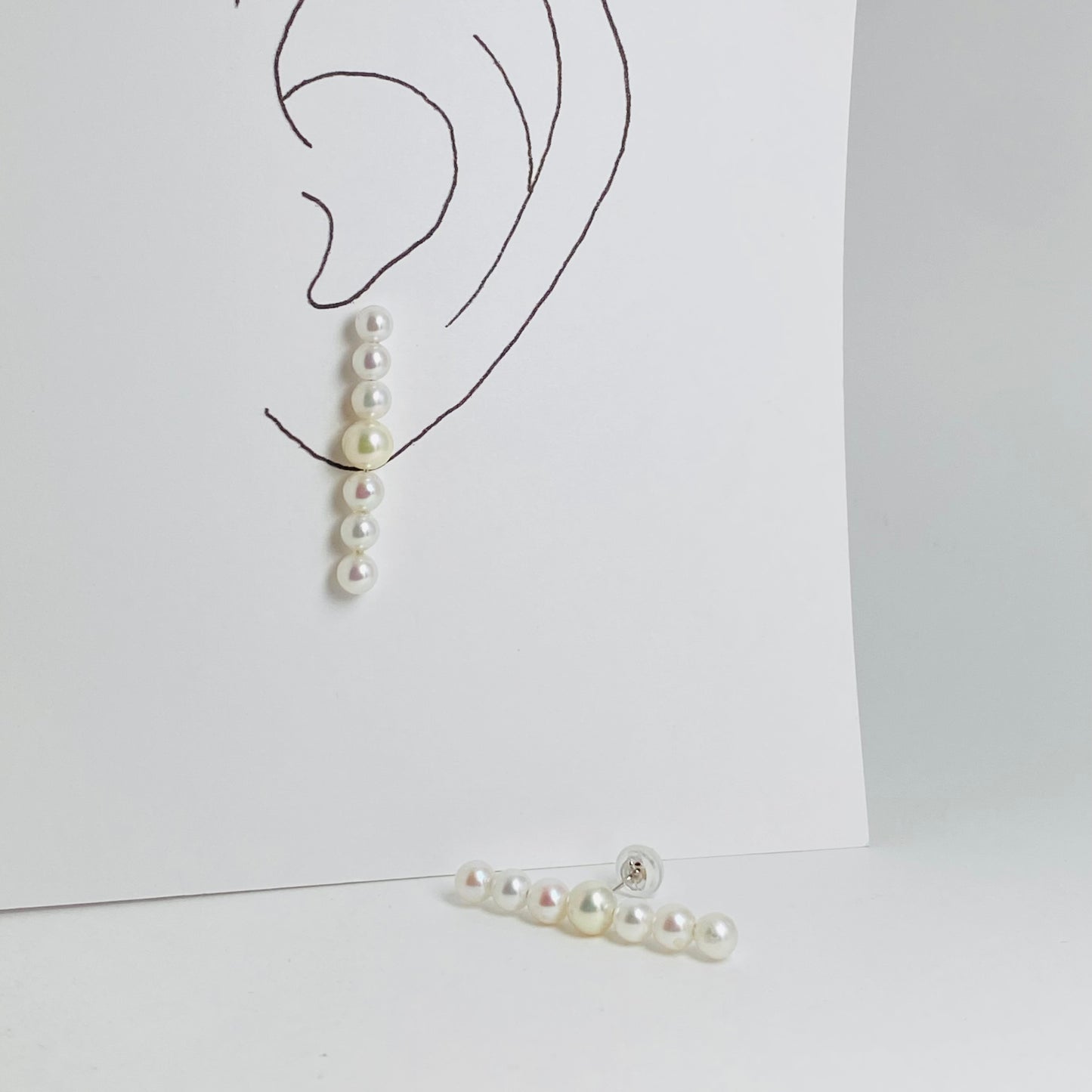 K14ホワイトゴールドあこやパールピアス