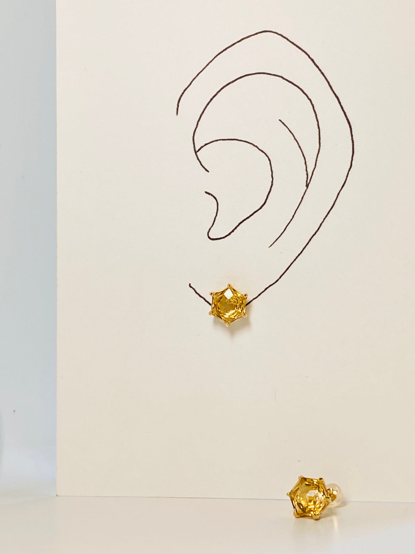 K10イエローゴールド シトリンピアス