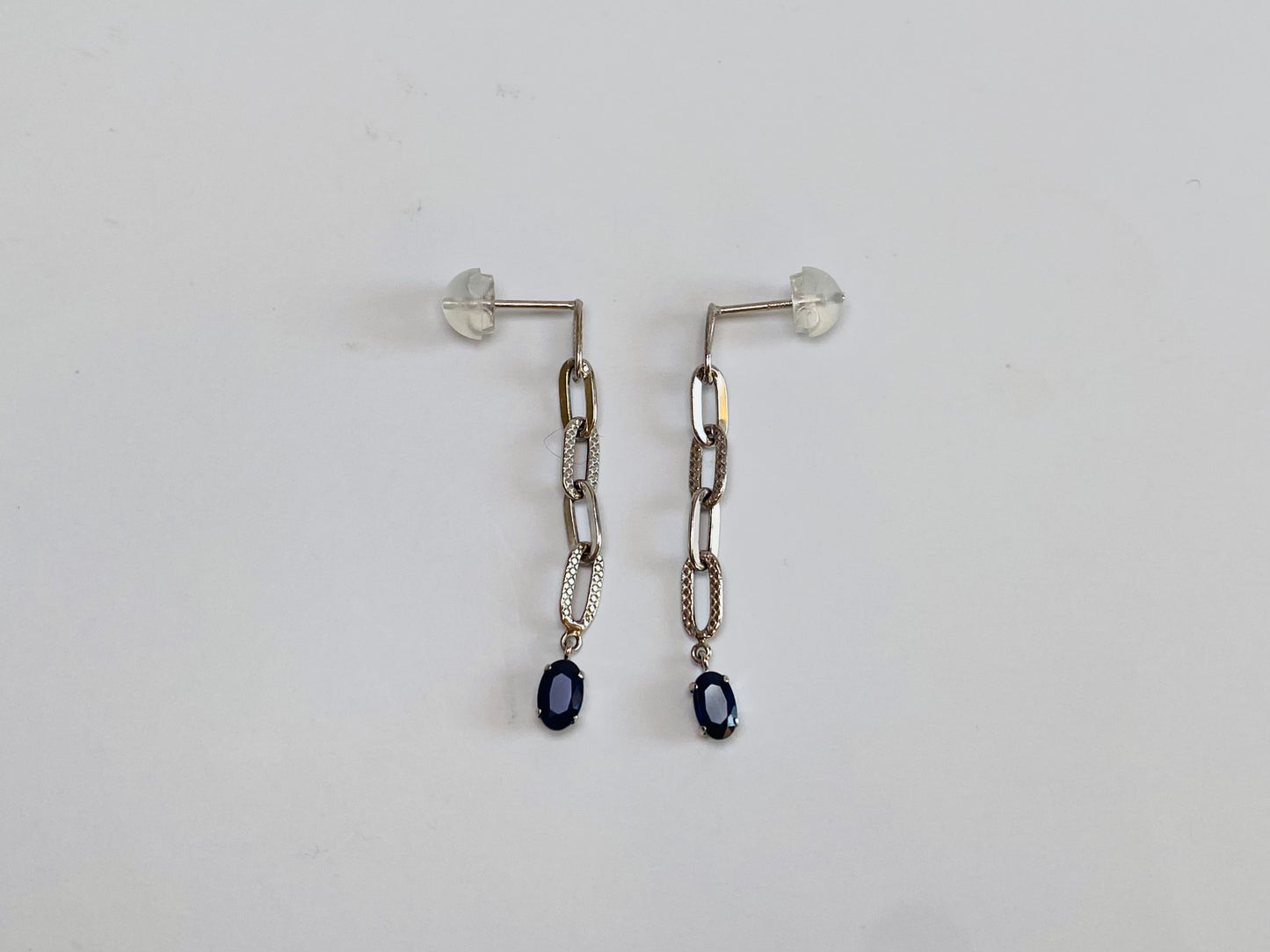 K10ホワイトゴールド　サファイアピアス