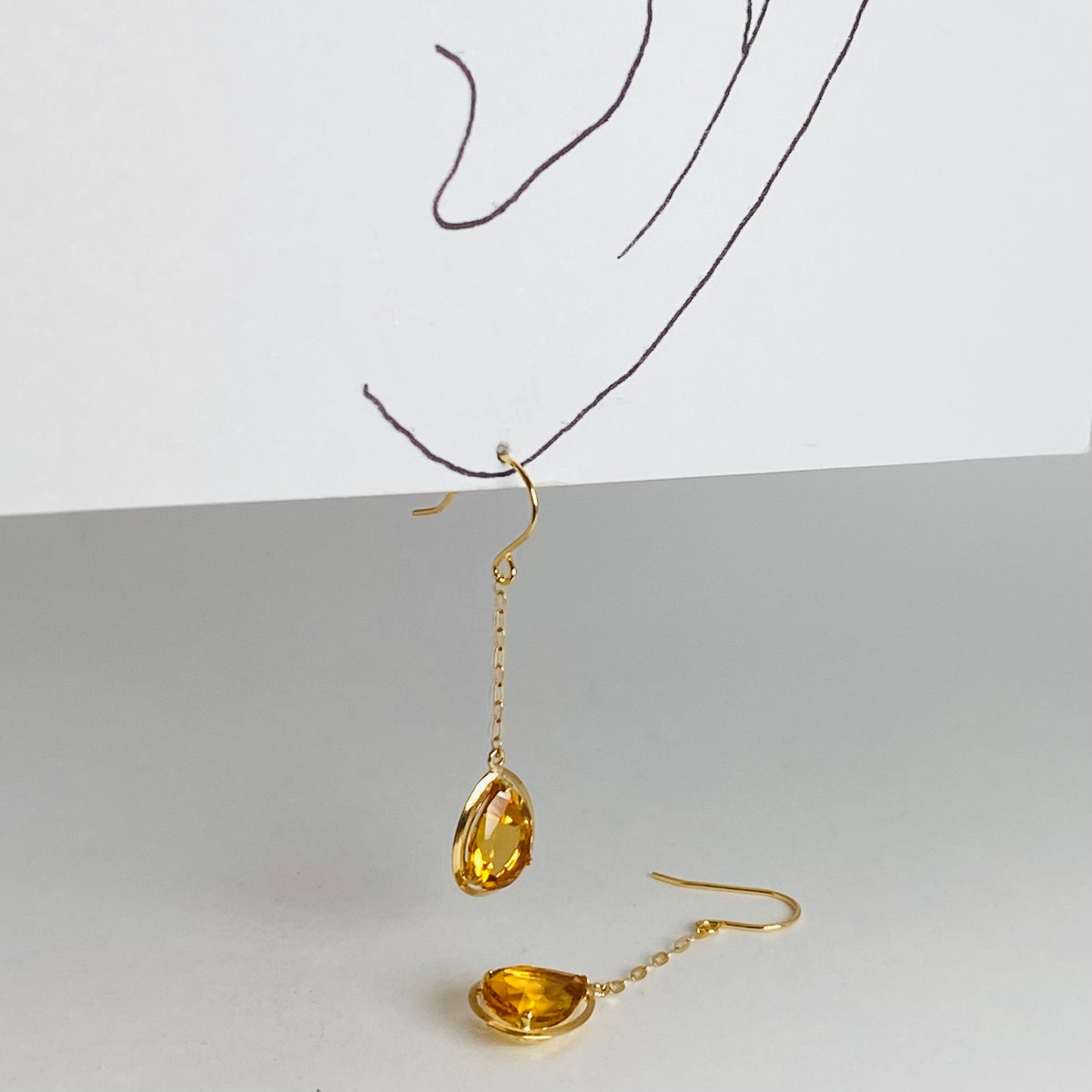 K18イエローゴールド シトリンピアス