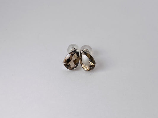 Ptスモーキークォーツピアス