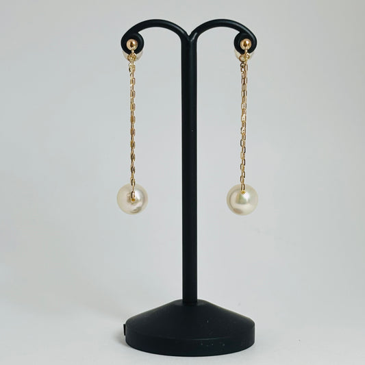 K10イエローゴールド あこや真珠8㎜ピアス