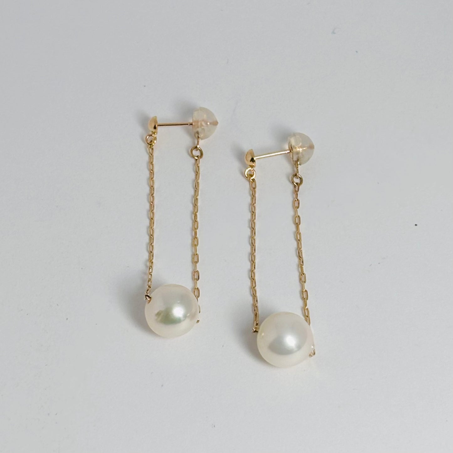 K10イエローゴールド あこや真珠8㎜ピアス