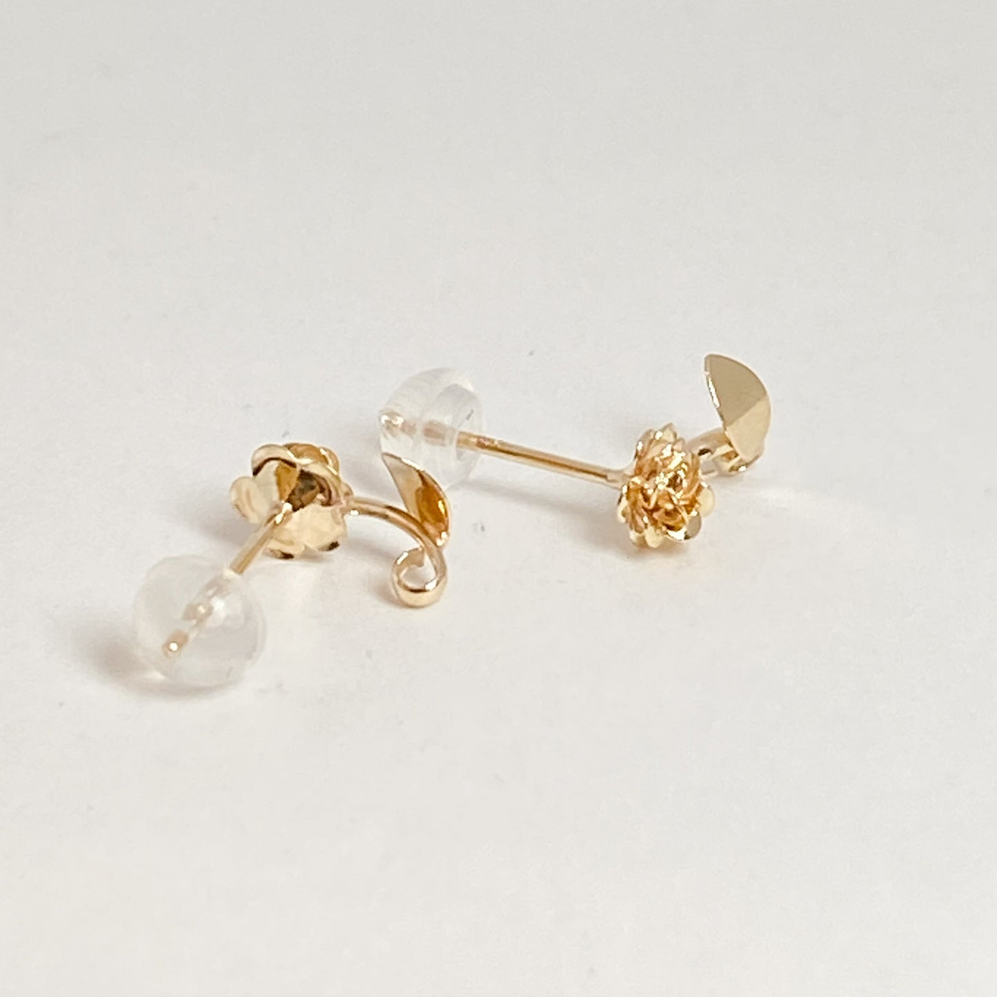 K10イエローゴールド お花地金ピアス