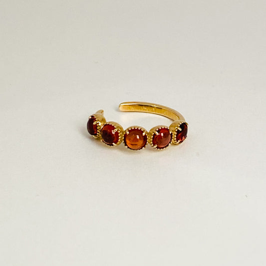 K10イエローゴールド ガーネットイヤーカフ